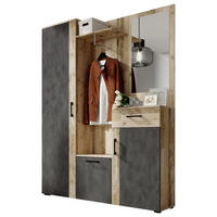 ELŐSZOBAFAL - tölgyfa/antracit, Basics, faalapú anyag (145/184/29cm) - P & B