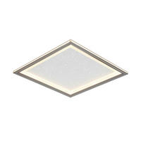 STROPNÉ LED SVIETIDLO, 45/45/6,1 cm - čierna/chrómová, Trend, kov/plast (45/45/6,1cm) - Novel