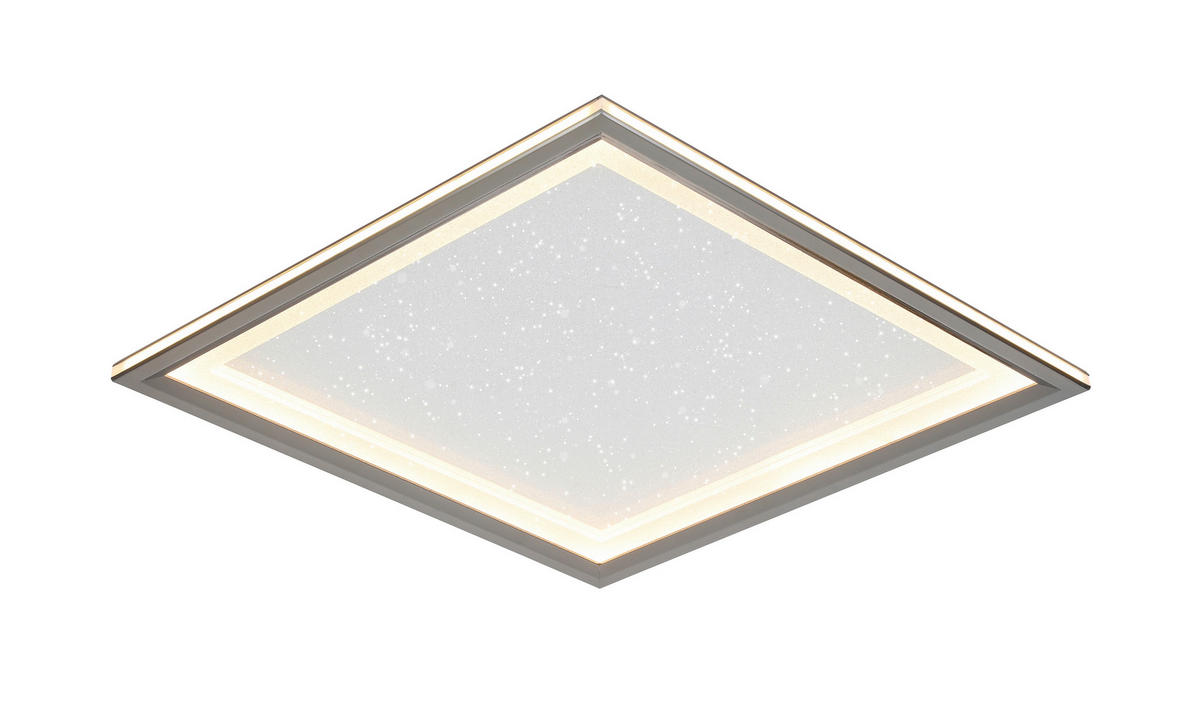 STROPNÉ LED SVIETIDLO, 45/45/6,1 cm - čierna/chrómová, Trend, kov/plast (45/45/6,1cm) - Novel