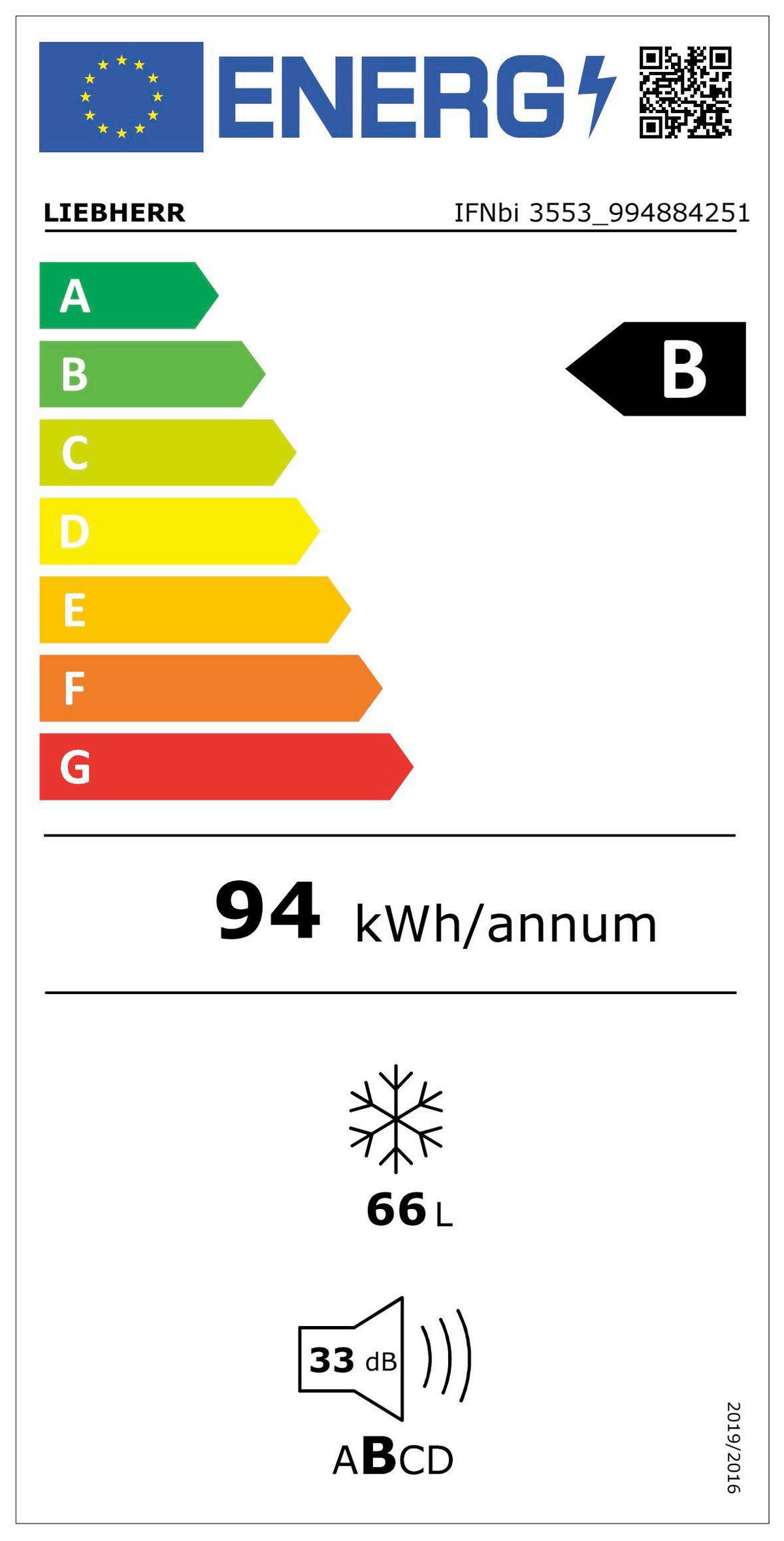 GEFRIERSCHRANK IFNBI3553-22  - Weiß, Basics, Kunststoff (56-57/71,4-73/55cm) - Liebherr