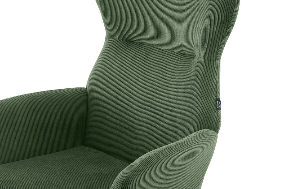 SCHAUKELSESSEL in Cord Grün  - Schwarz/Grün, Design, Holz/Textil (65/97/94cm) - Ti'me