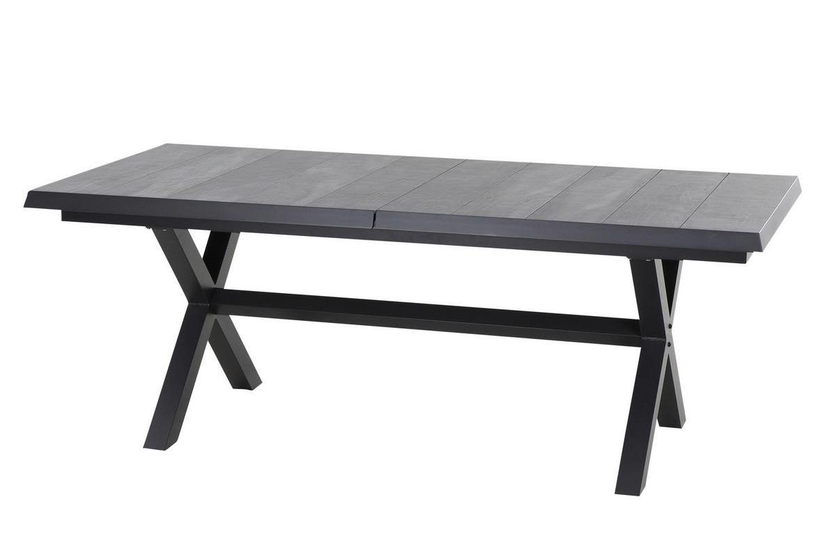 GARTENTISCHGRUPPE Aluminium  - Anthrazit, MODERN, Keramik/Kunststoff (100/88/260cm) - Siena Garden