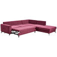 ECKSOFA Bordeaux Chenille  - Bordeaux/Schwarz, KONVENTIONELL, Textil/Metall (275/257cm) - Carryhome