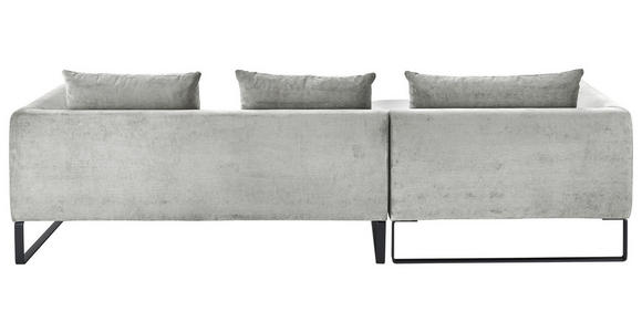 ECKSOFA Grau Cord  - Schwarz/Grau, KONVENTIONELL, Textil/Metall (178/284cm) - Hom`in