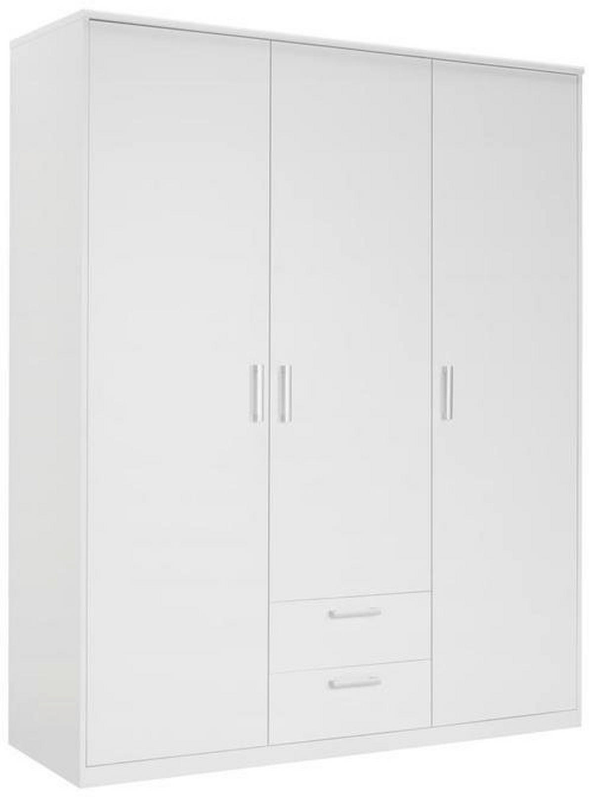 NYÍLÓAJTÓS SZEKRÉNY fehér  - ezüst/fehér, Konventionell, műanyag/faalapú anyag (157/194/54cm) - Xora