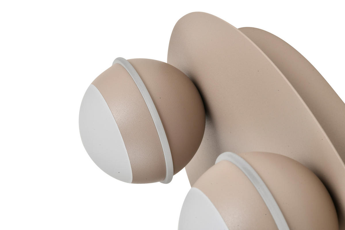 LED-DECKENLEUCHTE Biarritz 40/40/14 cm  - Sandfarben, Design, Kunststoff/Metall (40/40/14cm)