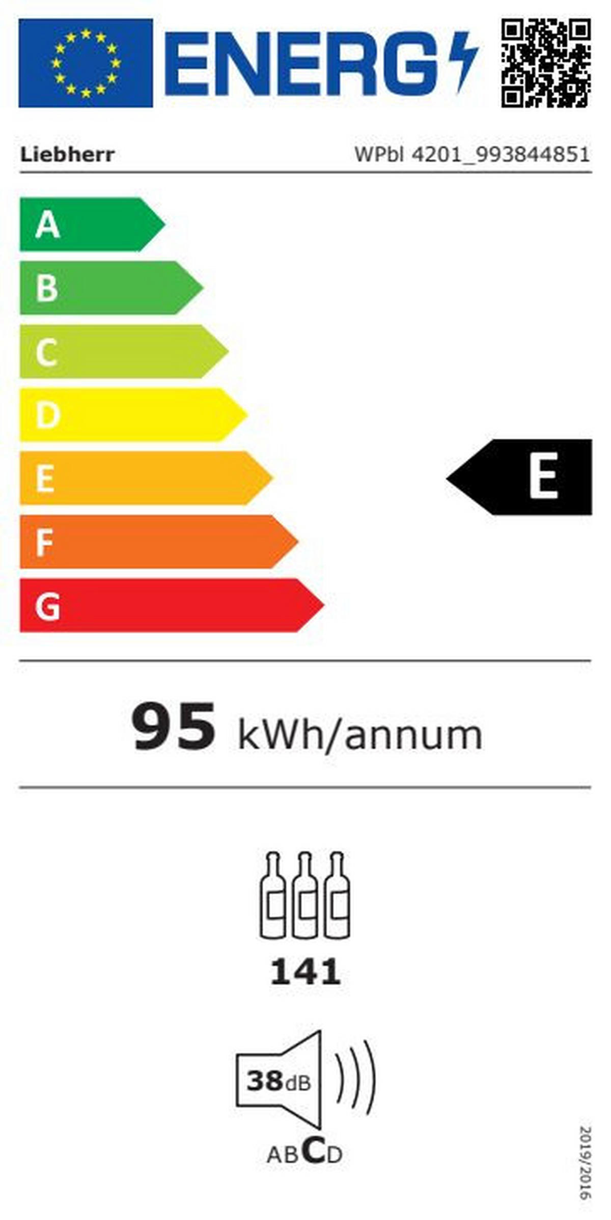 WEINKÜHLSCHRANK WPbl 4201  - Schwarz, Basics, Glas/Metall (59,7/128,4/76,3cm) - Liebherr