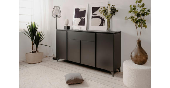 SIDEBOARD 177/92/40 cm  - Schieferfarben/Anthrazit, KONVENTIONELL, Holzwerkstoff/Kunststoff (177/92/40cm) - Carryhome