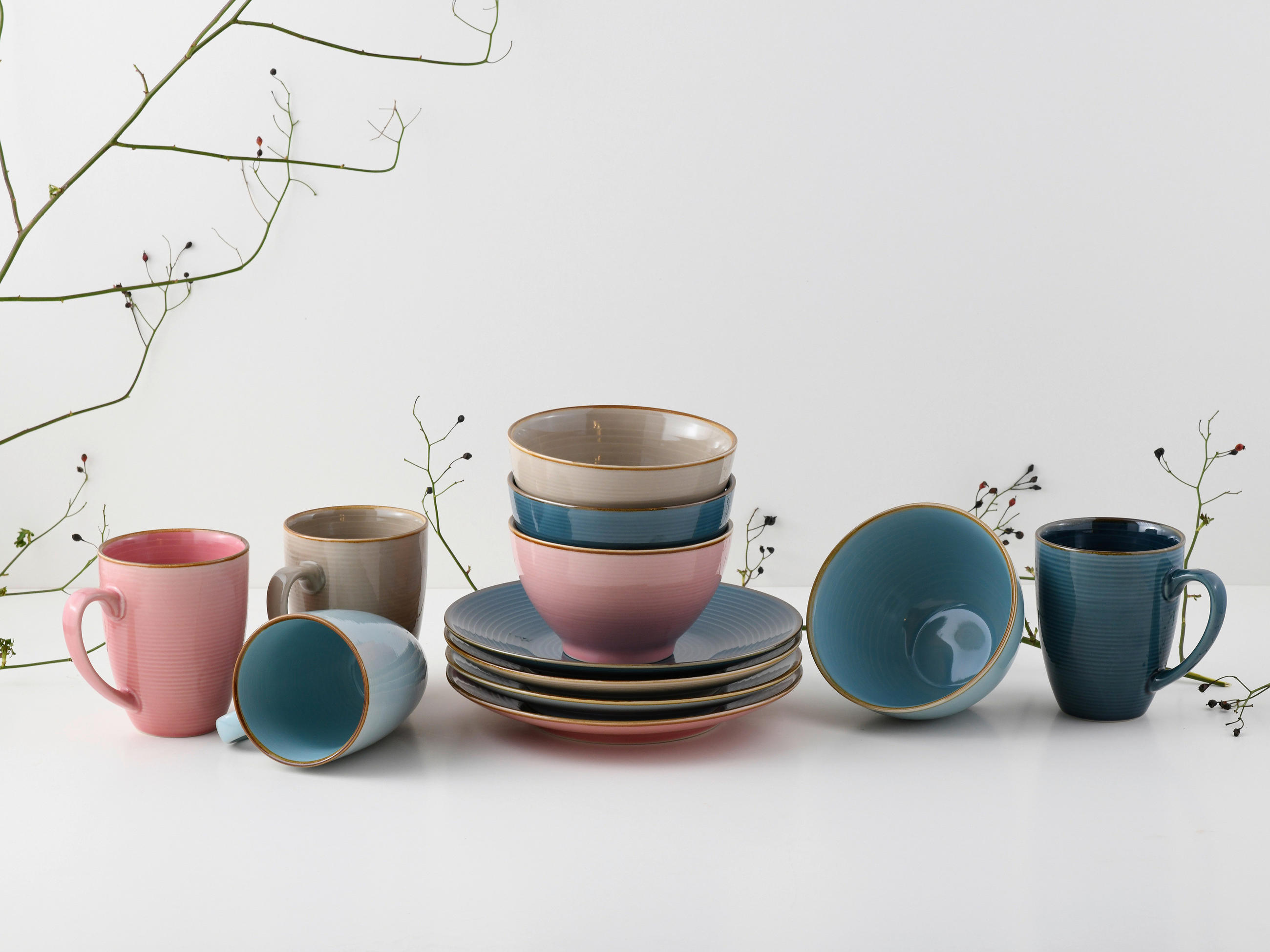 KÁVOVÁ SOUPRAVA, kamenina - vícebarevná, keramika - Creatable
