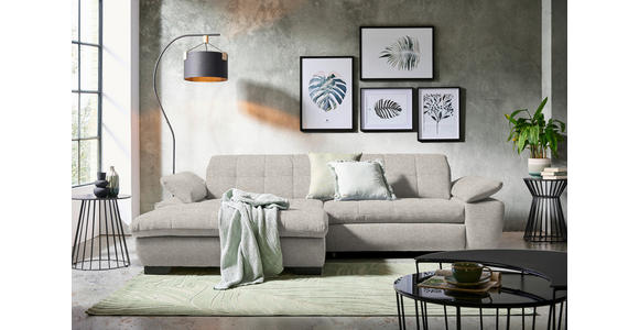 ECKSOFA  in Webstoff Beige  180/265 cm  - Beige/Schwarz, Design, Textil/Metall (180/265cm) - Carryhome