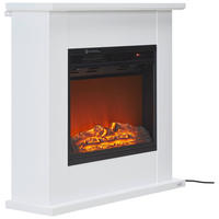 ELEKTRIČNI KAMIN - črna/bela, Design, kovina/umetna masa (87,5/82,8/26cm) - Xora