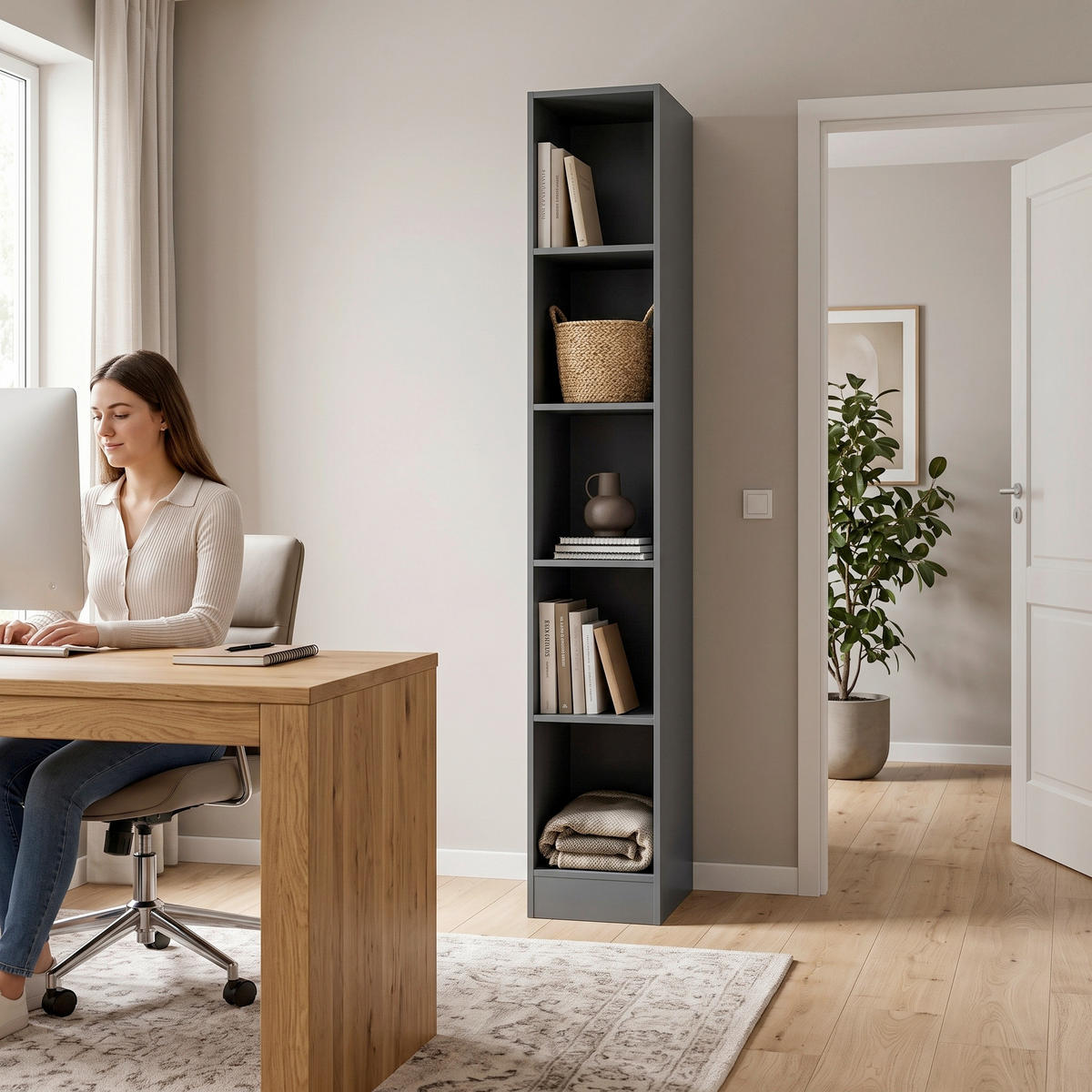 HYLLA i 30/200/60 cm grå  - grå, Lifestyle, trämaterial (30/200/60cm) - Held