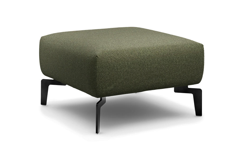 HOCKER Chenille Waldgrün  - Waldgrün/Schwarz, Design, Textil/Metall (70/70/46cm) - SENSOO