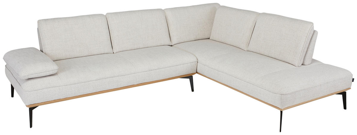 ECKSOFA JOOP! SELECT II Creme Flachgewebe  - Anthrazit/Creme, Design, Holz/Textil (297/240cm) - Joop!