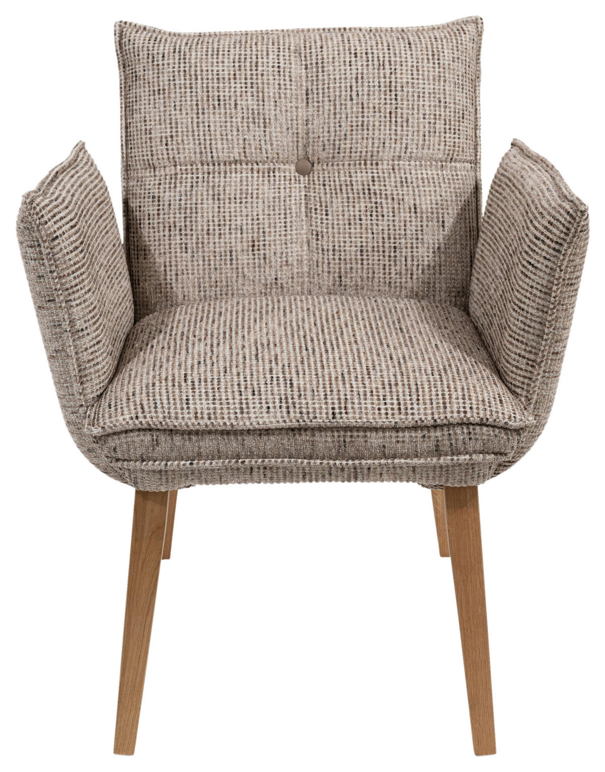 ARMLEHNSTUHL  in Chenille, Mikrofaser  - Eichefarben/Braun, KONVENTIONELL, Holz/Textil (72/86/65cm) - Voleo