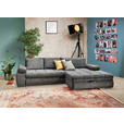 ECKSOFA in Flachgewebe Grau  - Chromfarben/Weiß, Design, Kunststoff/Textil (294/173cm) - Carryhome