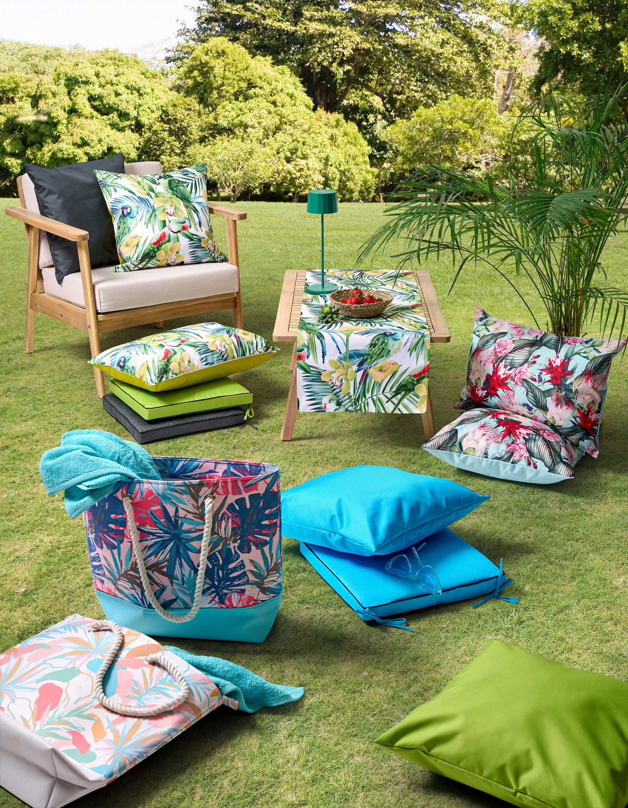 OUTDOOR-KISSEN in Multicolor Abstraktes 40/60 cm  - Multicolor, Trend, Textil (40/60cm) - Esposa