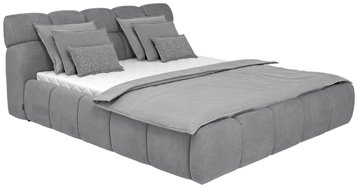 POLSTERBETT 140/200 cm  in Anthrazit  - Anthrazit/Schwarz, Design, Kunststoff/Textil (140/200cm) - Esposa