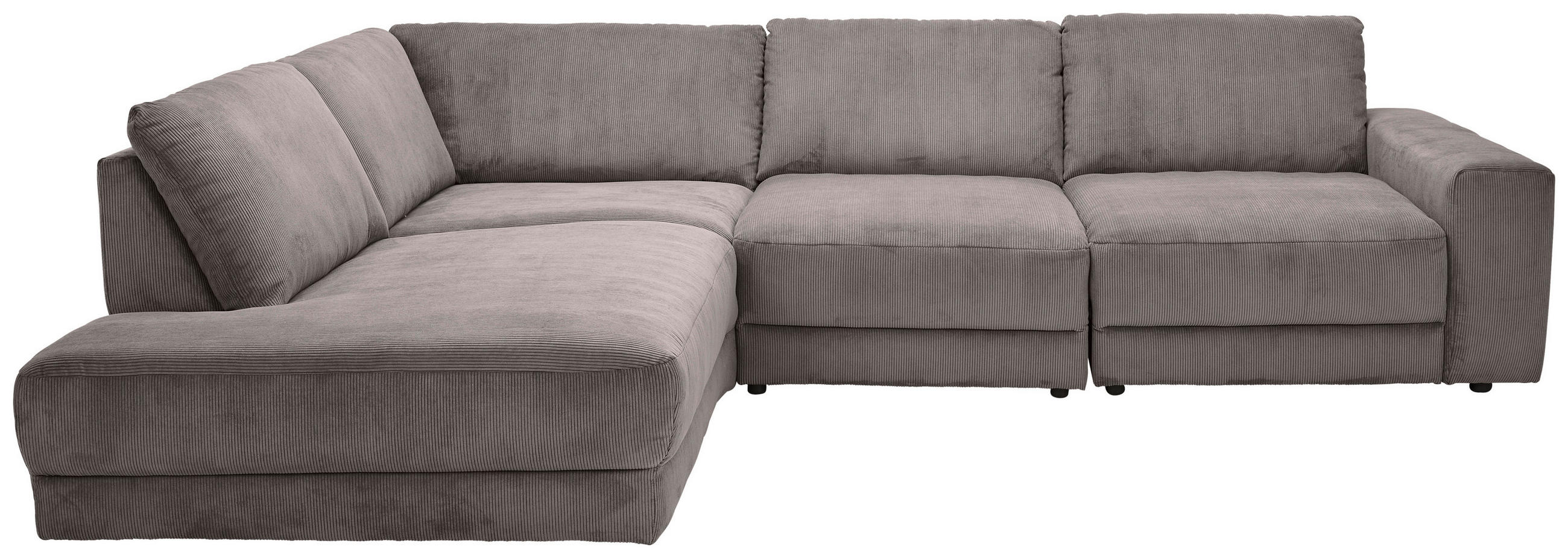 ECKSOFA Niels Andersson Taupe Feincord  - Taupe/Schwarz, Design, Kunststoff/Textil (242/316cm) - Niels Andersson