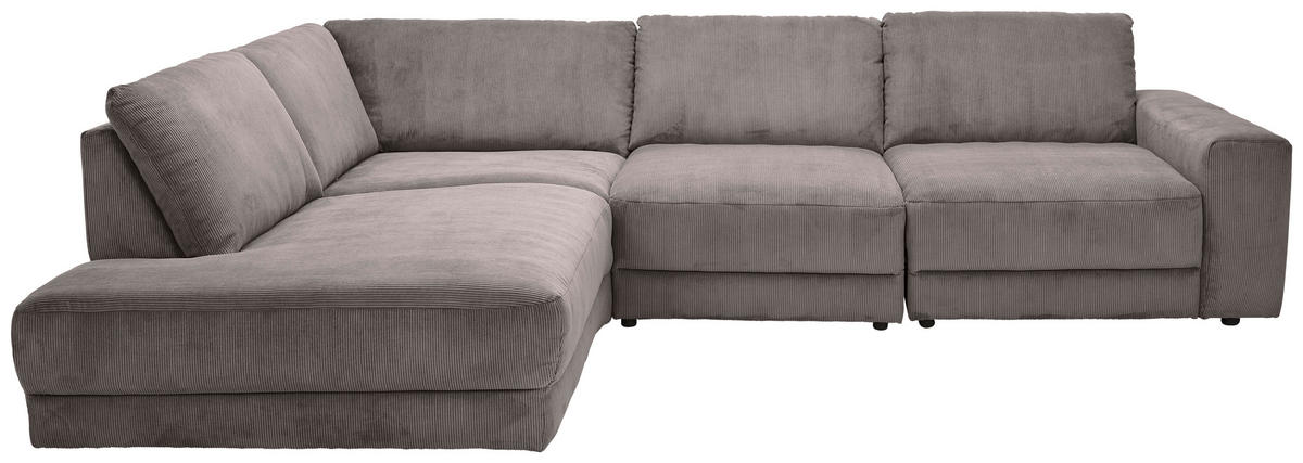 ECKSOFA Niels Andersson Taupe Feincord  - Taupe/Schwarz, Design, Kunststoff/Textil (242/316cm) - Niels Andersson