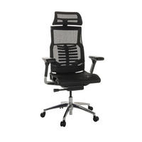 DREHSTUHL Netz Schwarz  - Silberfarben/Schwarz, Basics, Kunststoff/Textil (67/119-135/60cm) - MID.YOU