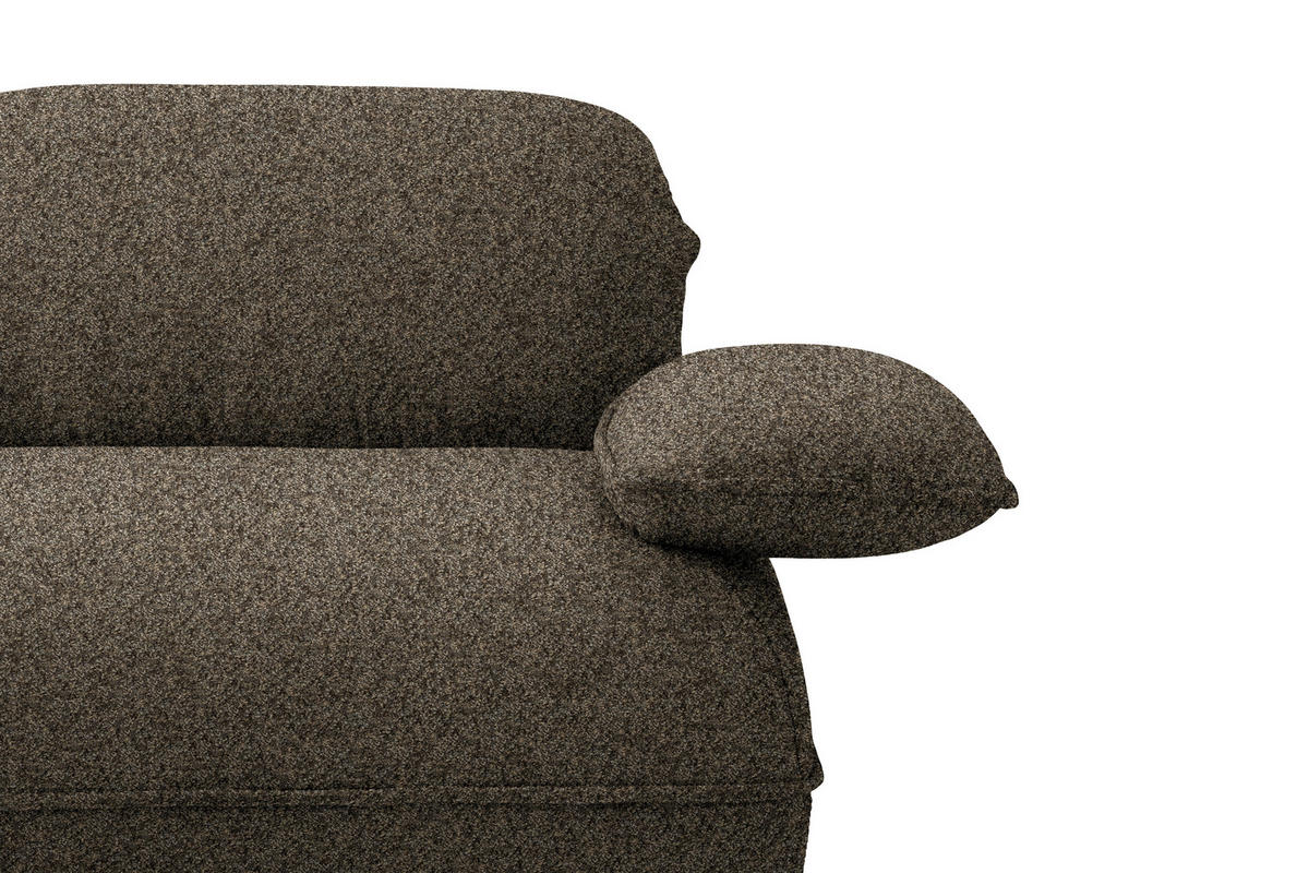 ECKSOFA Chenille Braun  - Schwarz/Braun, Design, Kunststoff/Textil (154/343cm) - Koinor