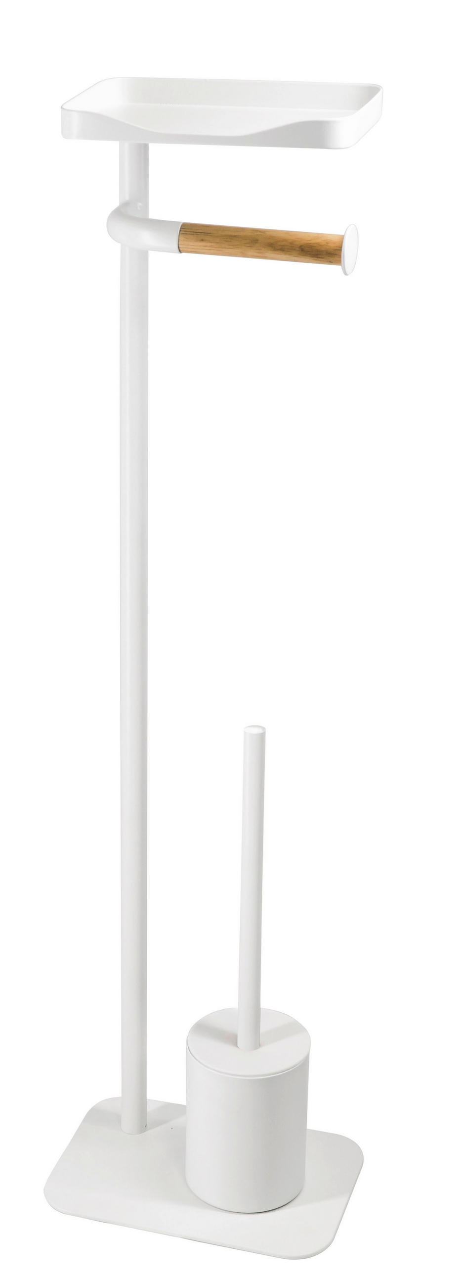 WC-BÜRSTENGARNITUR in Metall  Kunststoff   - Weiß, Basics, Kunststoff/Metall (15/77,5/21cm) - Sadena