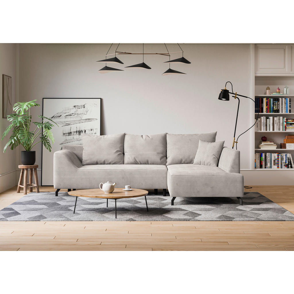 Thumbnail - Mid.you Eckschlafsofa, Creme, Textil, 3-Sitzer, Füllung: Faserbällchen, Schaumstoffflocken,Faserbällchen, Schaumstoffflo...