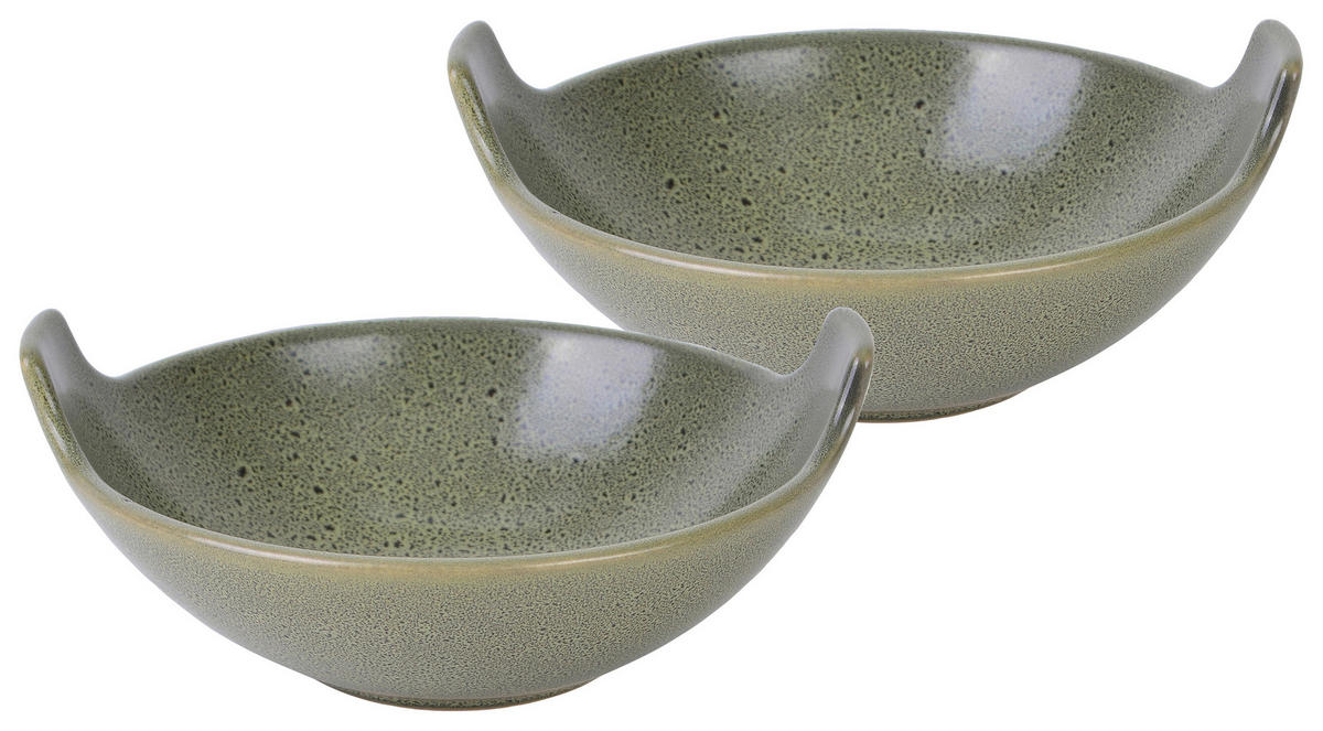 SCHÜSSELSET Streat Food 2-teilig 17/15,5 cm  - Grün, Basics, Keramik (17/15,5cm) - Creatable