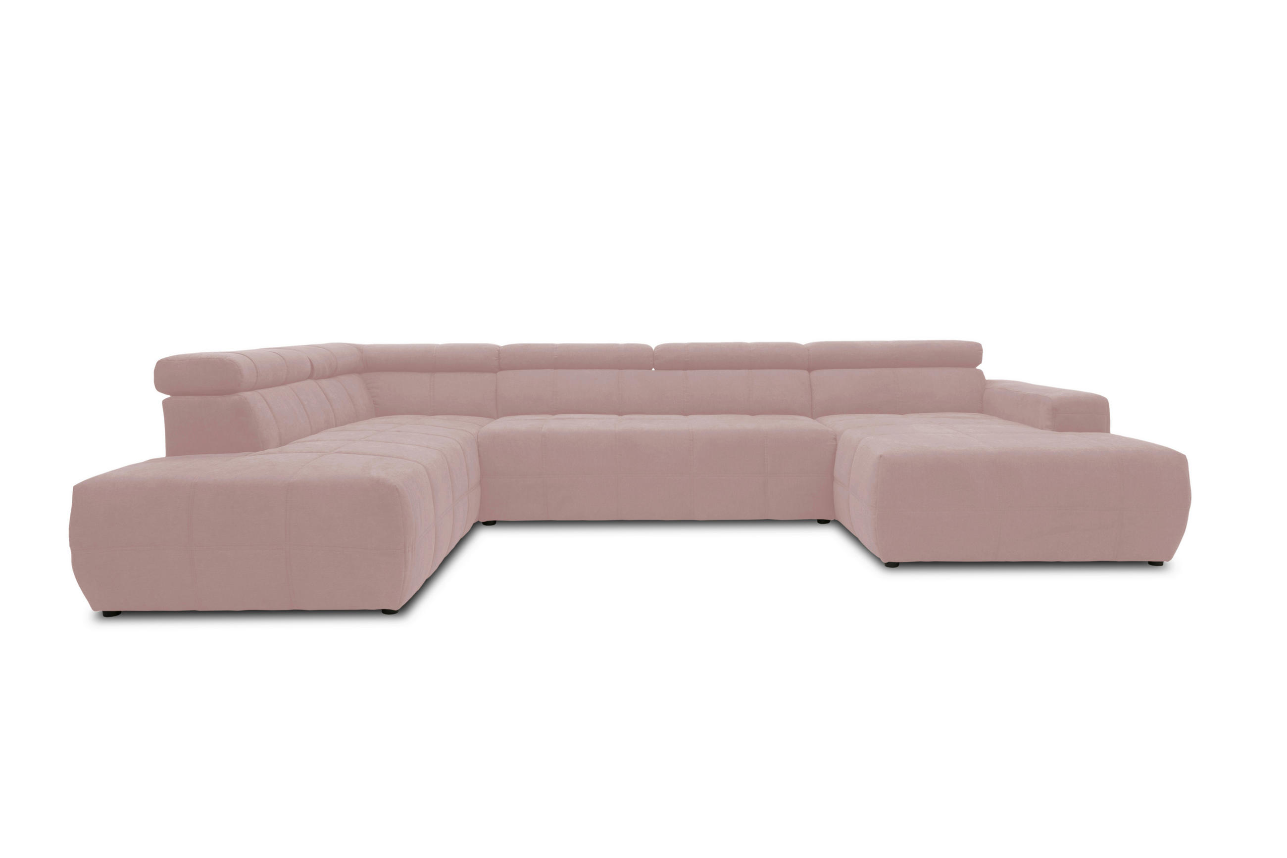 WOHNLANDSCHAFT Rosa Mikrofaser - Schwarz/Rosa, Design, Kunststoff/Textil (228/359/175cm) - MID.YOU