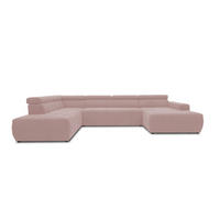 WOHNLANDSCHAFT Rosa Mikrofaser  - Schwarz/Rosa, Design, Kunststoff/Textil (228/359/175cm) - MID.YOU