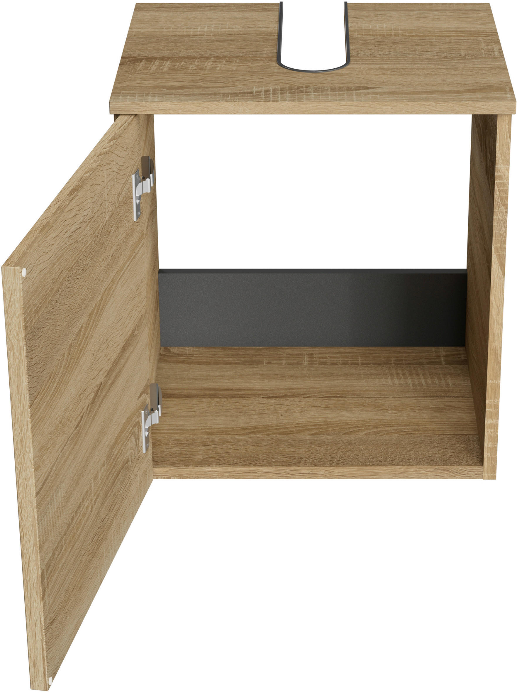 WASCHBECKENUNTERSCHRANK 45/49,8/38,3 cm  - Chromfarben/Eiche Bianco, KONVENTIONELL, Holzwerkstoff/Metall (45/49,8/38,3cm) - Sadena
