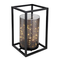 SOLCELLSLAMPA - grå/svart, Basics, metall/plast (17/17/28cm) - Globo