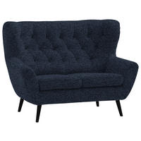 2-SITZER-SOFA Skagen in Webstoff Dunkelblau  - Schwarz/Dunkelblau, Design, Holz/Textil (137/101/95cm) - Stylife