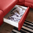 ECKSOFA in Echtleder Rot  239/271 cm  - Rot/Alufarben, Design, Leder/Metall (239/271cm) - Cantus