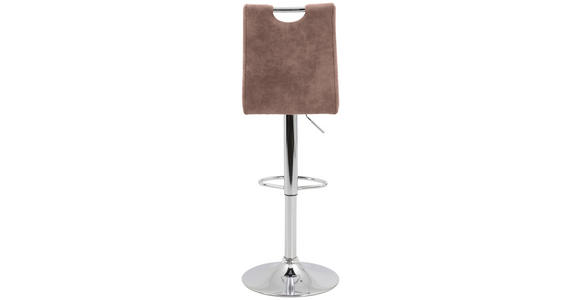 BARHOCKER Mikrofaser Beige Sitzfläche 360° drehbar, mit Griff  - Chromfarben/Beige, KONVENTIONELL, Textil/Metall (38/97-119/50cm) - Carryhome
