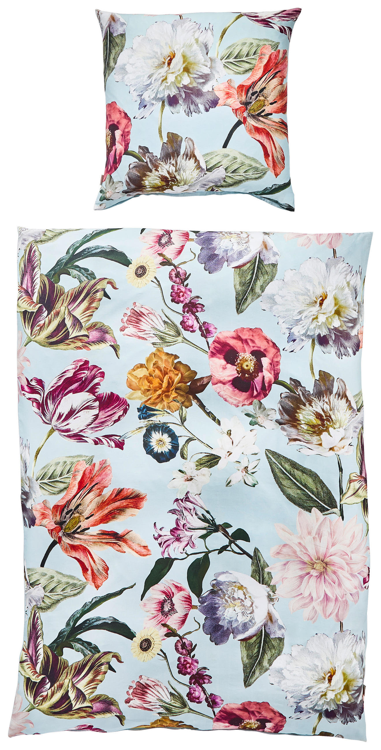 WENDEBETTWÄSCHE FILOU Satin 155/220 cm  - Pastellblau, KONVENTIONELL, Textil (155/220cm) - Essenza