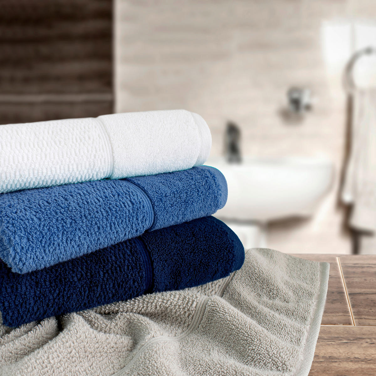 HANDTUCH FROTTANA PEARL Blau  - Blau, Basics, Textil (50/100cm) - Moeve