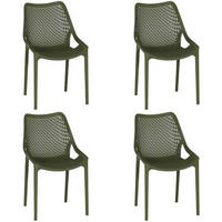 GARTENSTUHL-SET Olivgrün  - Olivgrün, Basics, Kunststoff (60/81/50cm) - Siena Garden
