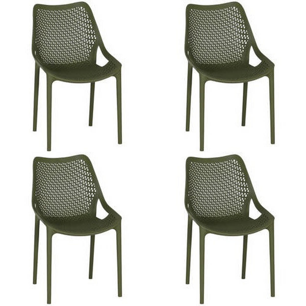 GARTENSTUHL-SET Olivgrün  - Olivgrün, Basics, Kunststoff (60/81/50cm) - Siena Garden