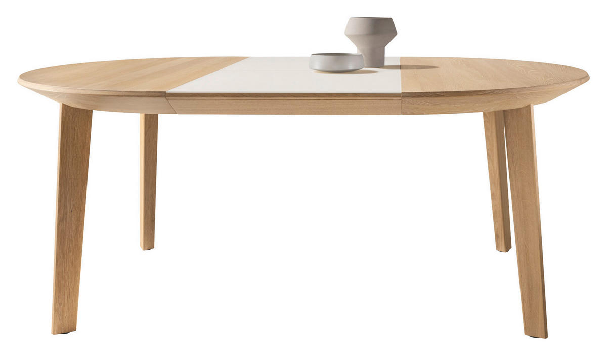 ESSTISCH in Holz, Glas 110(160)/110(160)/75 cm  - Eichefarben, Design, Glas/Holz (110(160)/110(160)/75cm) - Team 7