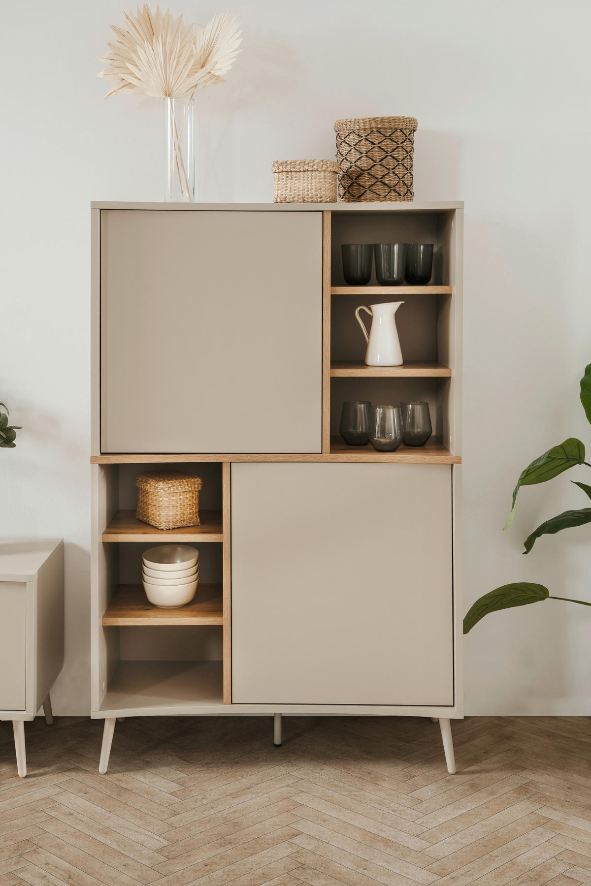 HIGHBOARD  90/140/37,5 cm  - Sandfarben/Eiche Artisan, Design, Holzwerkstoff/Kunststoff (90/140/37,5cm) - MID.YOU