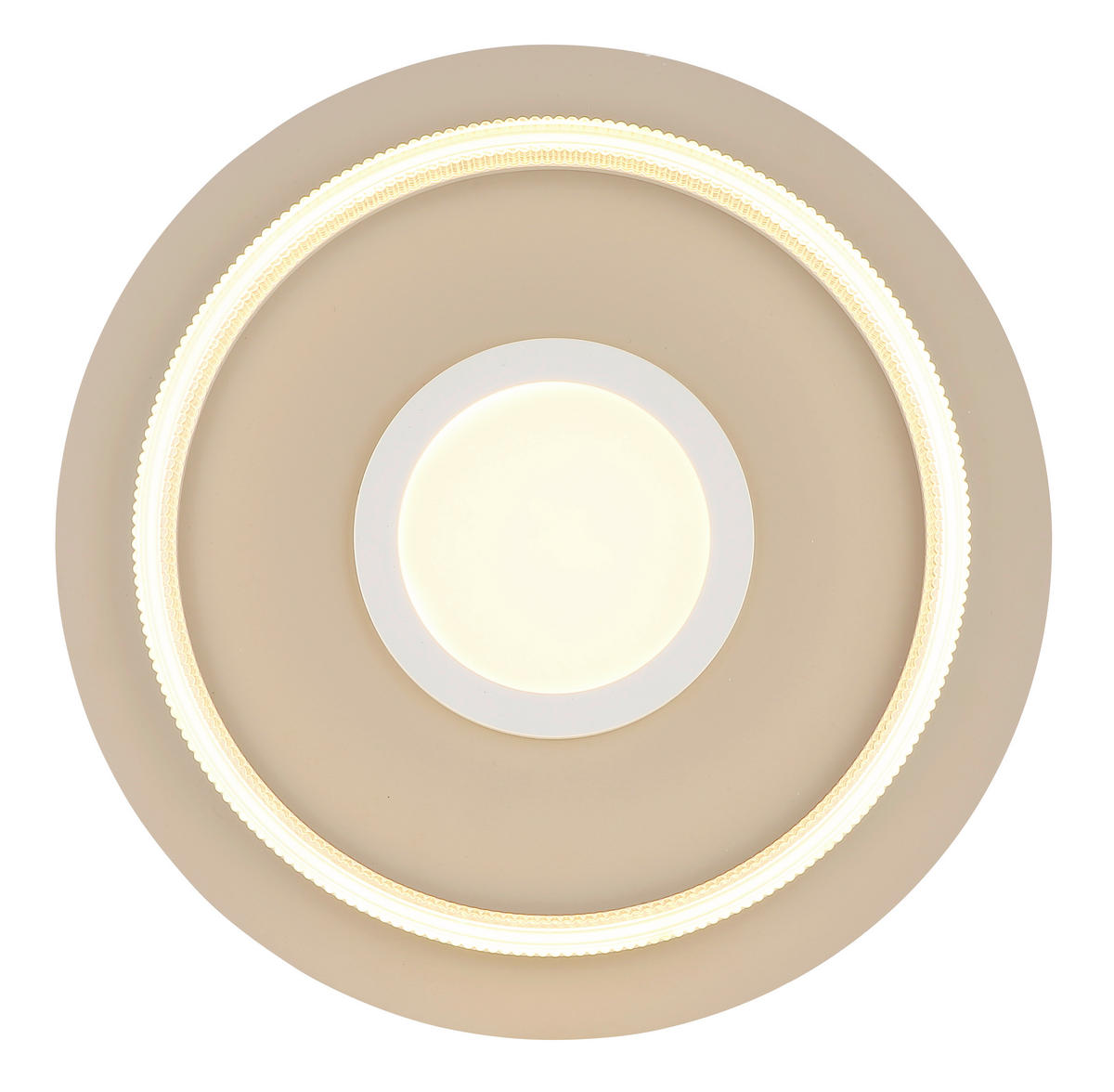 LED-DECKENLEUCHTE 40/8,5 cm   - Sandfarben/Transparent, Design, Kunststoff/Metall (40/8,5cm) - Globo