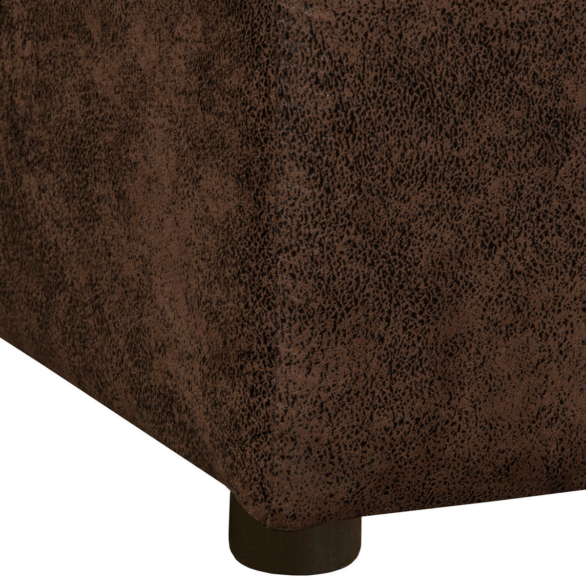 ECKSOFA Naomi in Lederlook Dunkelbraun Rückenkissen  284/243 cm  - Dunkelbraun/Schwarz, Design, Kunststoff/Textil (284/243cm) - P & B