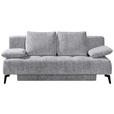 SCHLAFSOFA  in Webstoff Hellgrau  - Hellgrau/Schwarz, Design, Textil/Metall (209-235/90/100cm) - Novel