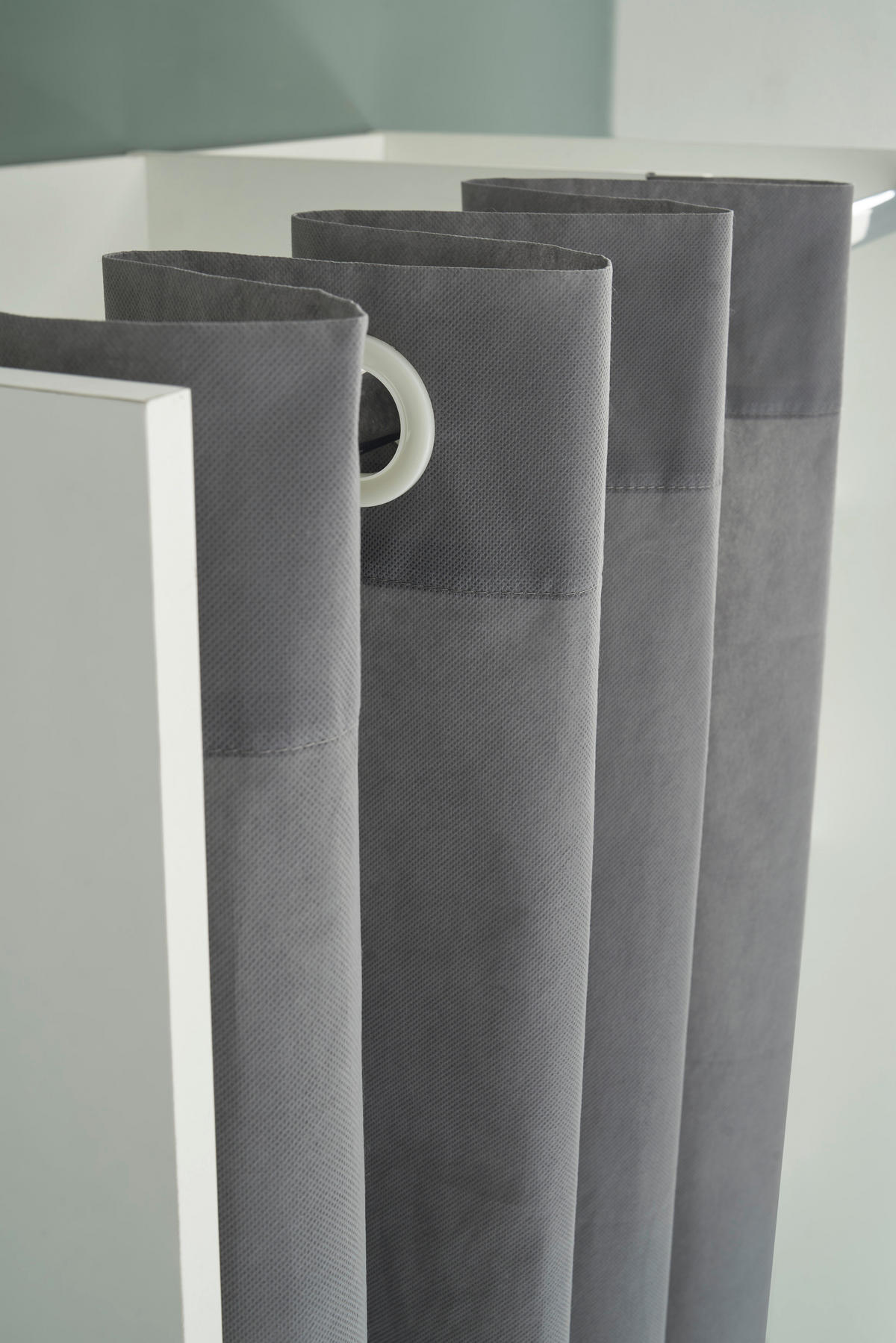 OTVORENI ORMAR ZA ODJEĆU     - bijela/siva, Basics, drvni materijal/tekstil (120-157/195/50cm) - MID.YOU