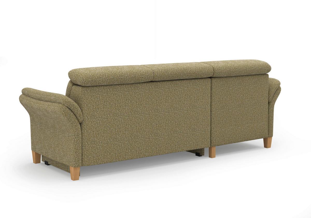 ECKSOFA GLENDALE E Olivgrün Chenille  - Eichefarben/Olivgrün, KONVENTIONELL, Holz/Textil (166/253cm) - Sit & More
