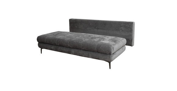 SCHLAFSOFA  mit Liegefunktion, Schlafen auf Sitzhöhe, Rücken echt Chenille Graphitfarben  - Schwarz/Graphitfarben, KONVENTIONELL, Textil/Metall (203/94/96cm) - Carryhome
