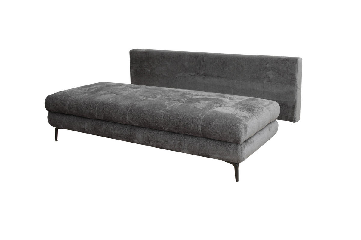 SCHLAFSOFA Chenille Graphitfarben  - Schwarz/Graphitfarben, KONVENTIONELL, Textil/Metall (203/94/96cm) - Carryhome