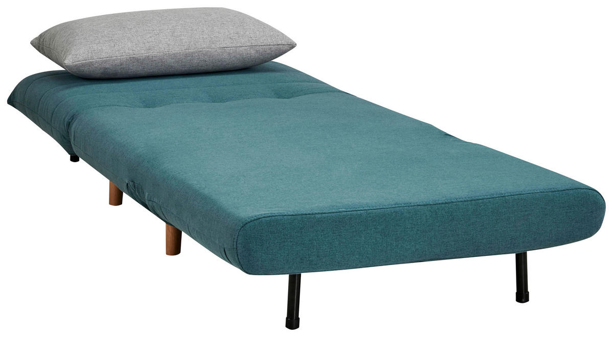 SCHLAFSESSEL Webstoff Blau, Grau    - Blau/Naturfarben, MODERN, Holz/Kunststoff (77/84/91cm) - Livetastic